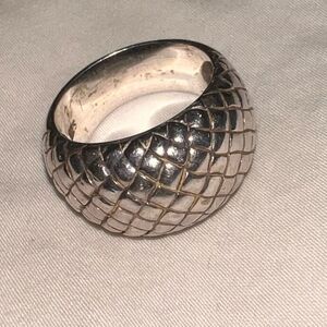 925 sterling silver weave scale design dome ring .75 inner diameter size 8.25